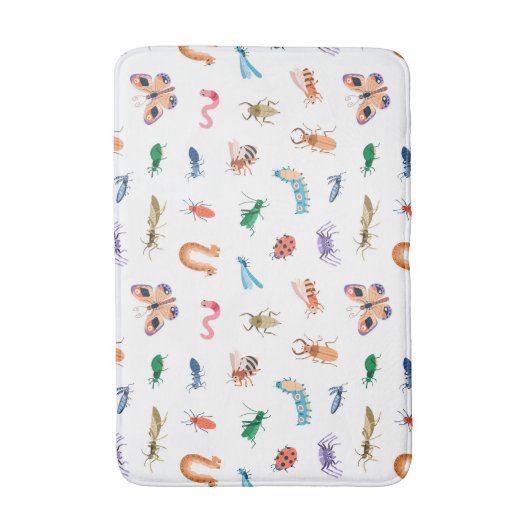 Cute Colorful Insect Pattern Badmat (Voorkant Verticaal)