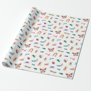 Cute Colorful Insect Pattern Cadeaupapier