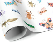 Cute Colorful Insect Pattern Cadeaupapier (Rol Hoek)