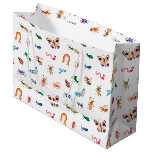 Cute Colorful Insect Pattern Groot Cadeauzakje (Voorkant Gekanteld)