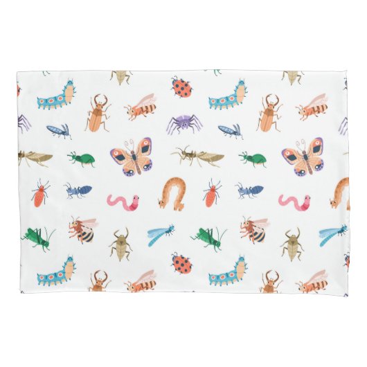 Cute Colorful Insect Pattern Kussensloop (Voorkant)