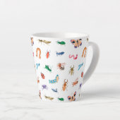 Cute Colorful Insect Pattern Latte Mok (Rechterhoek)