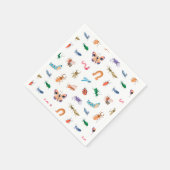 Cute Colorful Insect Pattern Servet (Hoek)
