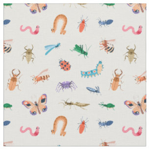 Cute Colorful Insect Pattern Stof