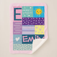 Cute Colorful Je bent mijn Sunshine Monogram Baby