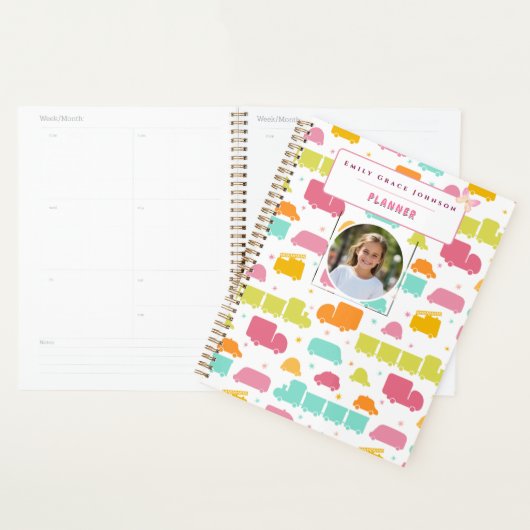 Cute Colorful Kids Background Custom Name Photo (Devant avec enveloppe)