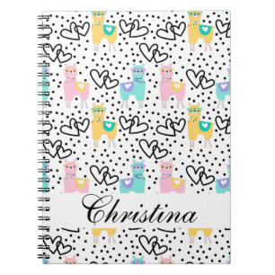 Cute colorful lama notitieboek