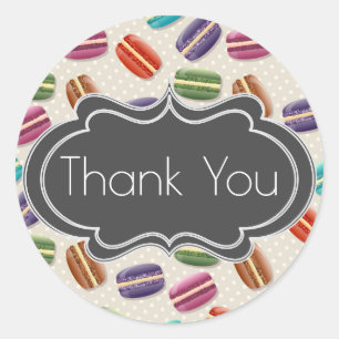 Cute Colorful Macarons Pattern Dank u Ronde Sticker
