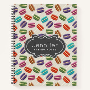 Cute Colorful Macarons Pattern met Polka Dots Notitieboek