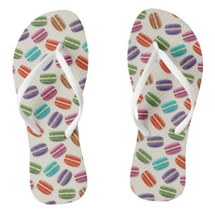 Cute Colorful Macarons Pattern met Polka Dots Teenslippers