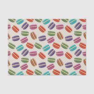 Cute Colorful Macarons Pattern met Polka Dots Tissuepapier