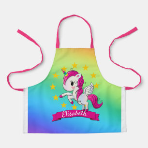 Cute Colorful Magical Unicorn Rainbow Kinder Name Schort