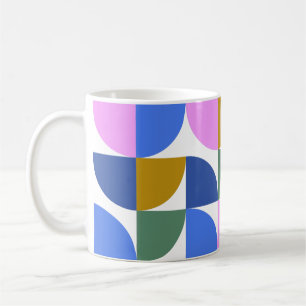 Cute Colorful Modern Geometric Shapes Blue Paars Koffiemok