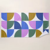 Cute Colorful Moderne Geometric Shaptern Blue Strandlaken (Voorkant)