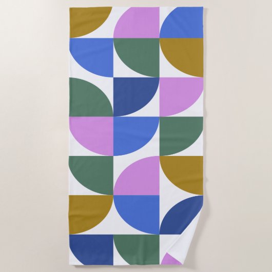 Cute Colorful Moderne Geometric Shaptern Blue Strandlaken (Voorkant)