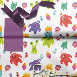 Cute Colorful Monster Pattern   wit Tissuepapier