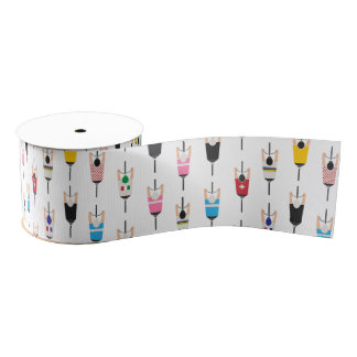Cute Colorful National Cyclists Illustration Art Grosgrain Lint