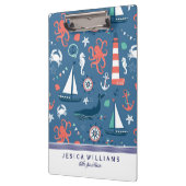 Cute Colorful Nautical Pattern Klembord (Links)
