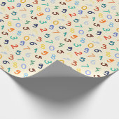 Cute Colorful Number Patroon Cadeaupapier (Hoek)