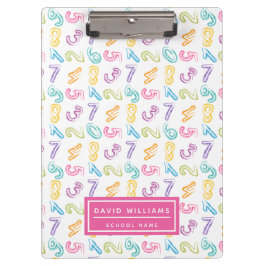 Cute Colorful Numbers Pattern Kids Name Klembord