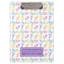 Cute Colorful Numbers Pattern Kids Name Klembord