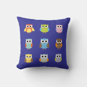 Cute Colorful Owls Kinder Sierkussen