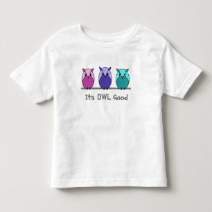 Cute Colorful Paars Pink Blauwgroen Cartoon Owners Kinder Shirts
