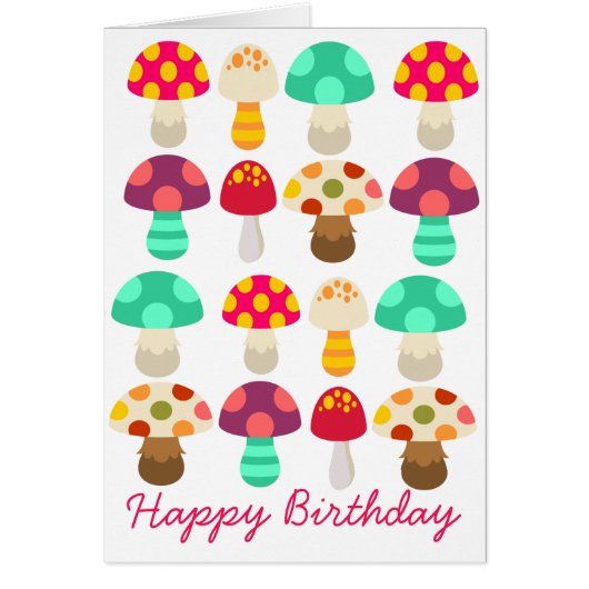 Cute colorful paddenstoelen (Voorkant)