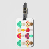 Cute colorful paddenstoelen bagagelabel (Voorkant (verticaal))