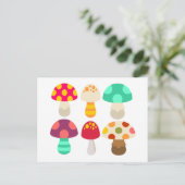 Cute colorful paddenstoelen briefkaart (Staand voorkant)