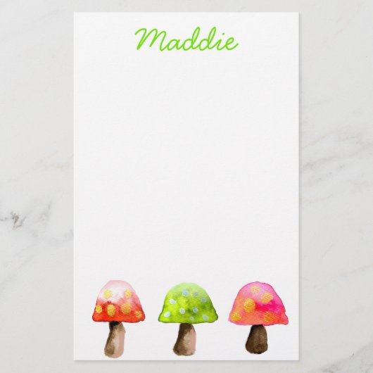 Cute colorful paddenstoelen briefpapier (Voorkant)