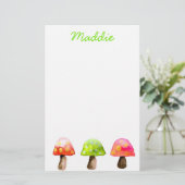 Cute colorful paddenstoelen briefpapier (Staand voorkant)
