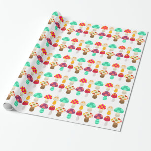 Cute colorful paddenstoelen cadeaupapier
