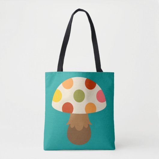 Cute colorful paddenstoelen canvas tas (Voorkant)
