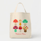 Cute colorful paddenstoelen canvas tas (Voorkant)