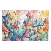 Cute colorful paddenstoelen kussensloop (Achterkant)