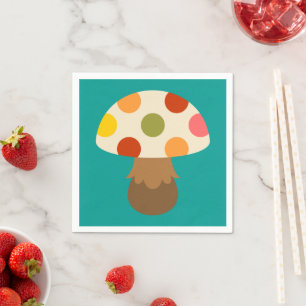 Cute colorful paddenstoelen luiers servet