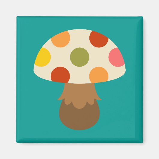 Cute colorful paddenstoelen magneet (Voorkant)
