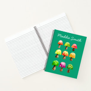 Cute colorful paddenstoelen notebook notitieboek