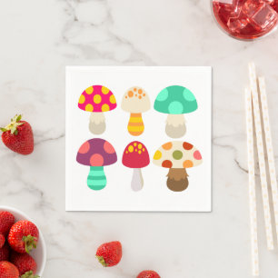 Cute colorful paddenstoelen servet