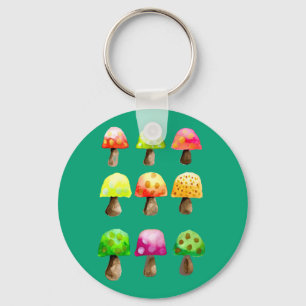 Cute colorful paddenstoelen sleutelhanger