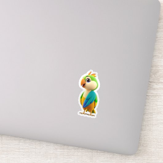 Cute Colorful Parrot Sticker (Détail)