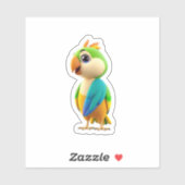 Cute Colorful Parrot Sticker (Feuille)