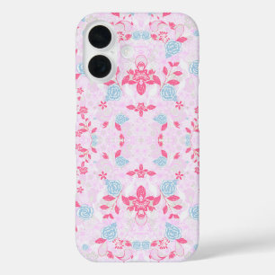 Cute colorful pastel florale patroon iPhone 16 hoesje