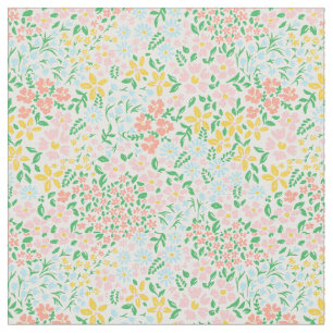 Cute Colorful Pastel Garden Flower Pattern Stof