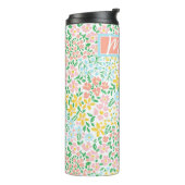 Cute Colorful Pastel Garden Flower Pattern Thermosbeker (Gedraaid links)
