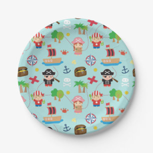 Cute Colorful Pirate Pattern Kinderen Birthday Par Papieren Bordje