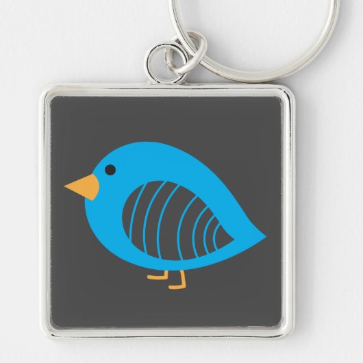 Cute colorful quirky bird sleutelhanger (Voorkant)