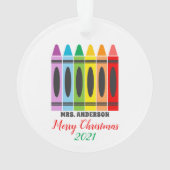 Cute Colorful Rainbow Crayons Enseignant Personnal (dos)