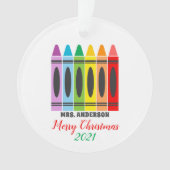 Cute Colorful Rainbow Crayons Enseignant Personnal (devant)